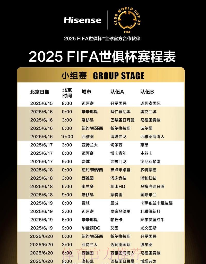 最新世界杯比赛日程更新详情